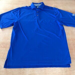 FootJoy Polo Shirt Men M Blue Logo Short Sleeve Collared Short Sleeve Athleisure